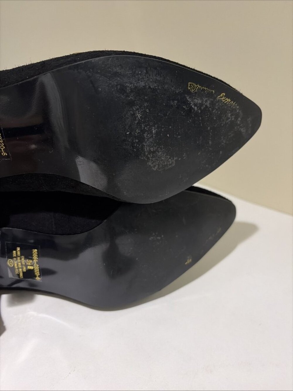 Rush Hour Express Suede Pumps Gold Studs Women's Size 9.5B Black Evening Party - Picture 8 of 11